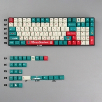 Christmas-03 104+25 Full PBT Dye Sublimation Keycaps Set for Cherry MX Mechanical Gaming Keyboard 64/87/104